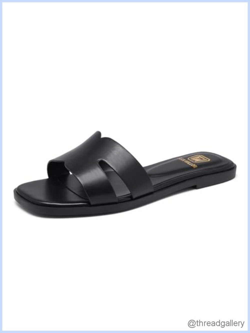 Women's Slide Sandals Memory Foam TPR Sole Comfortable Slip On Square Open Toe